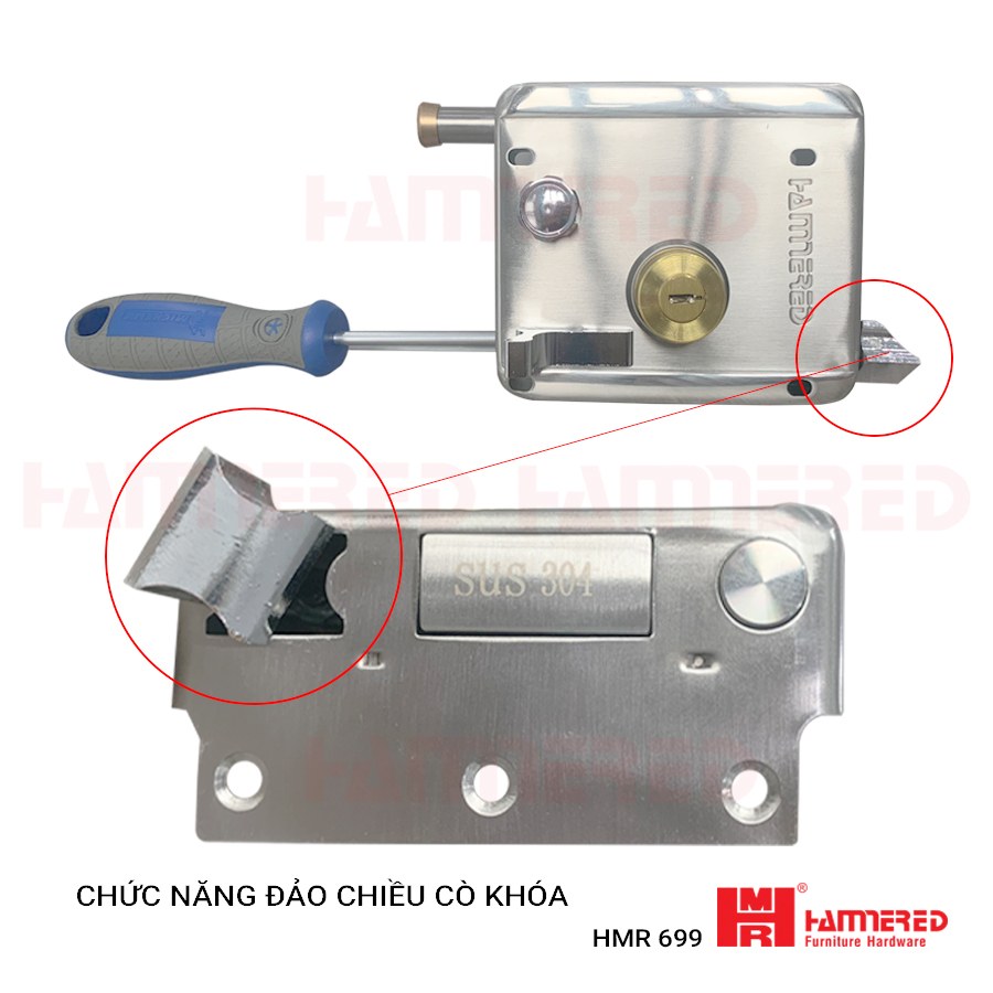 khóa cơ, HMR 699, khóa cổng HMR, khóa cổng inox