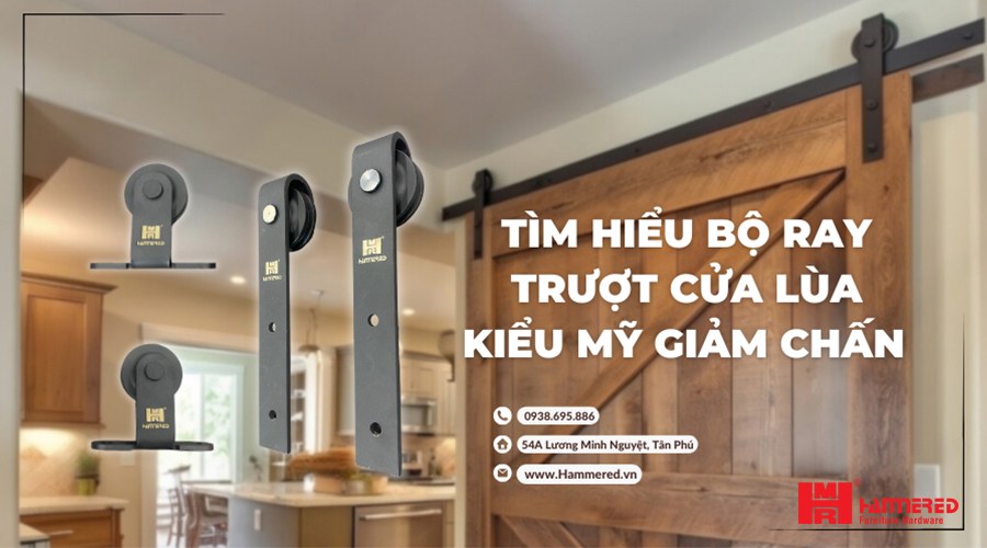 Bộ ray trượt cửa lùa kiểu Mỹ