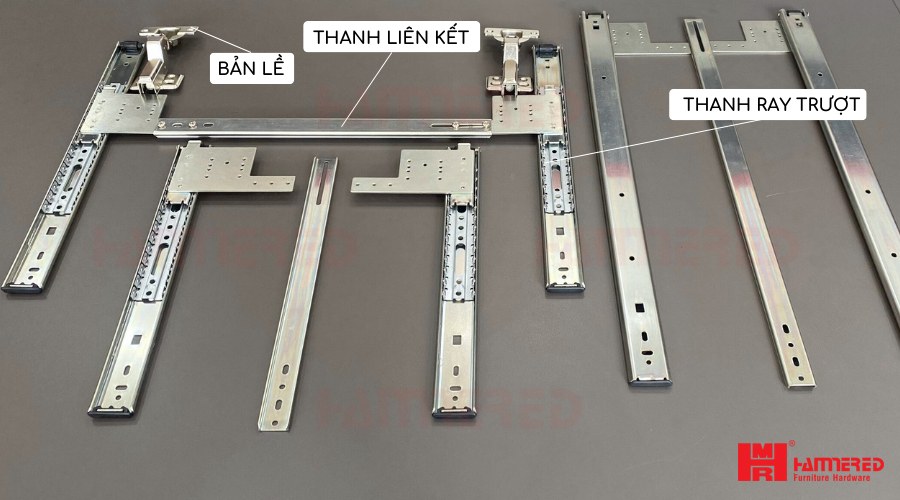 Phụ kiện ray trượt âm cánh tủ