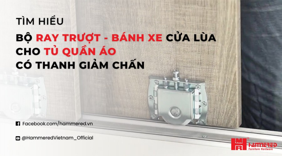 Ray trượt bánh xe lùa tủ quần áo giảm chấn