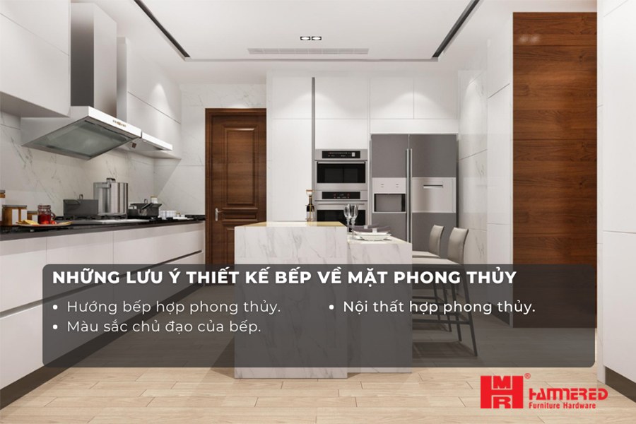 thiết kế nội thất bếp phong thủy