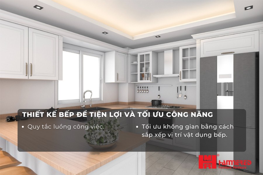 Thiết kế bếp tiện lợi và tối ưu công năng