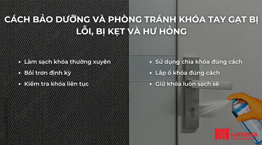 lỗi hư hỏng trên khóa tay gạt và khắc phục