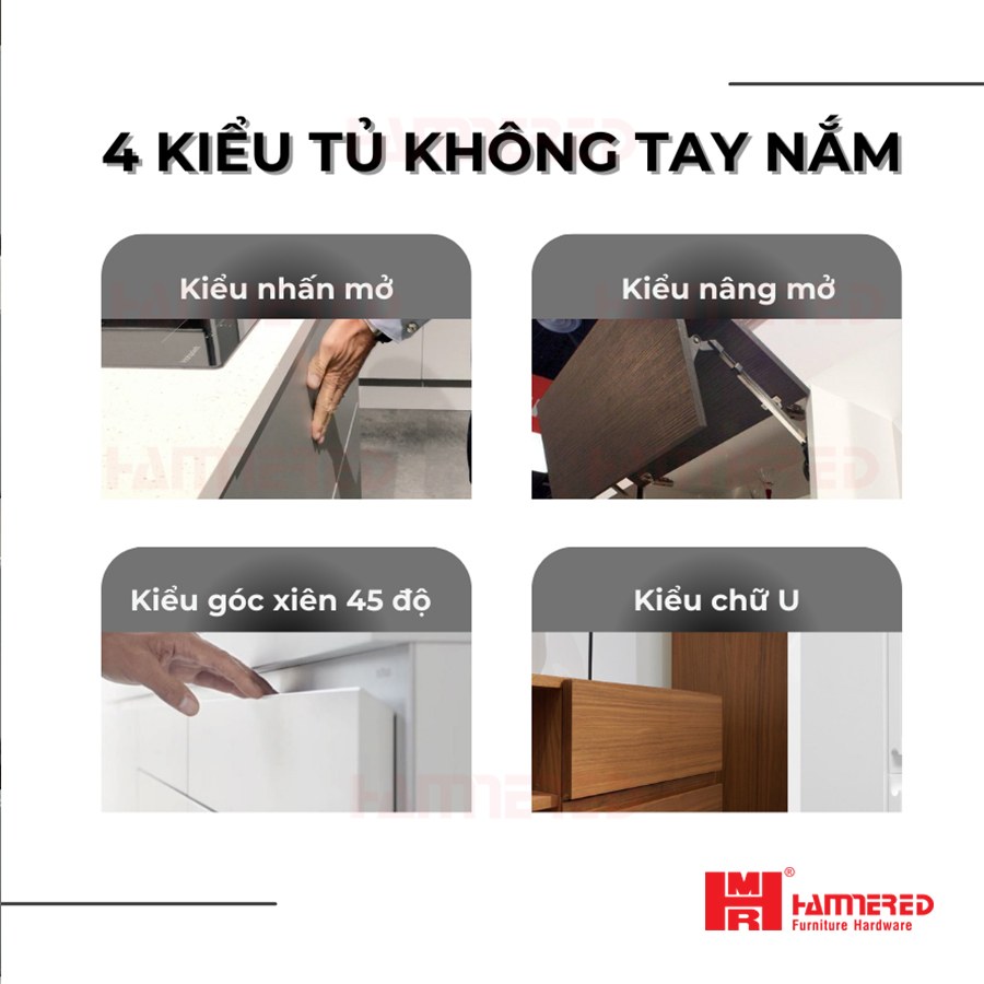 4 kiểu tủ không tay nắm