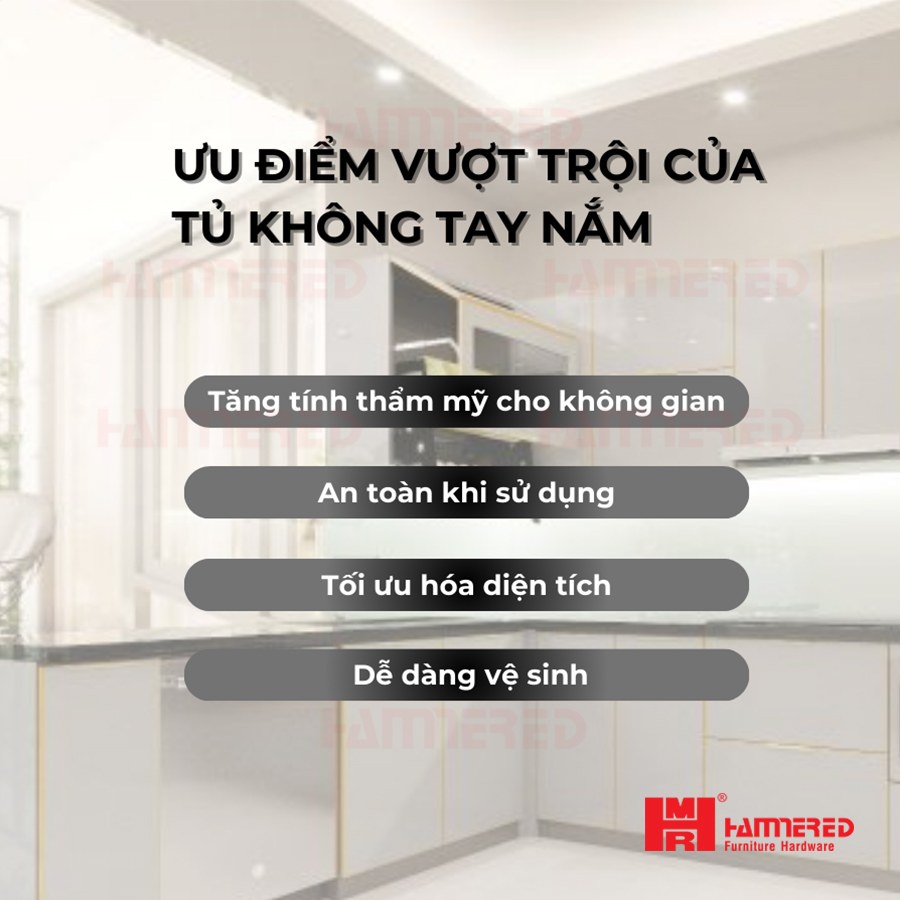 Ưu điểm của tủ không tay nắm