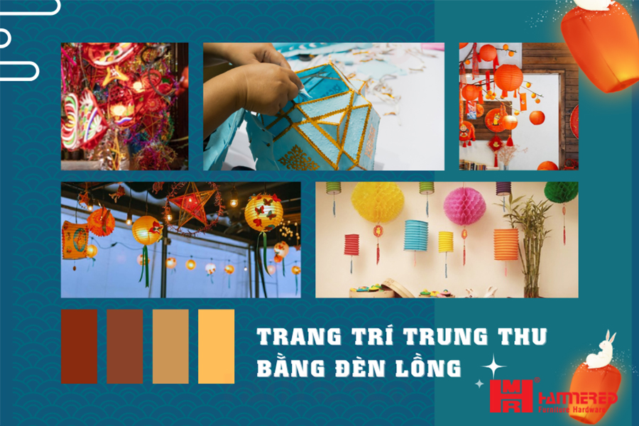 Trang trí Trung thu bằng đèn lồng
