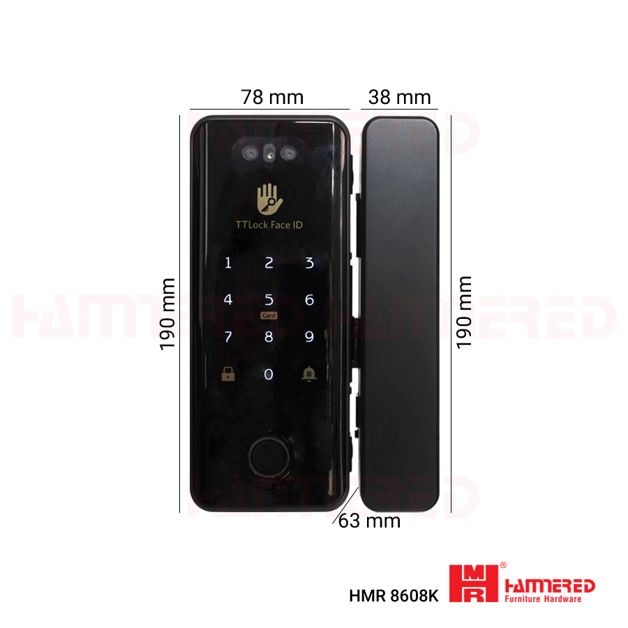 khóa kính điện tử vân tay HMR
