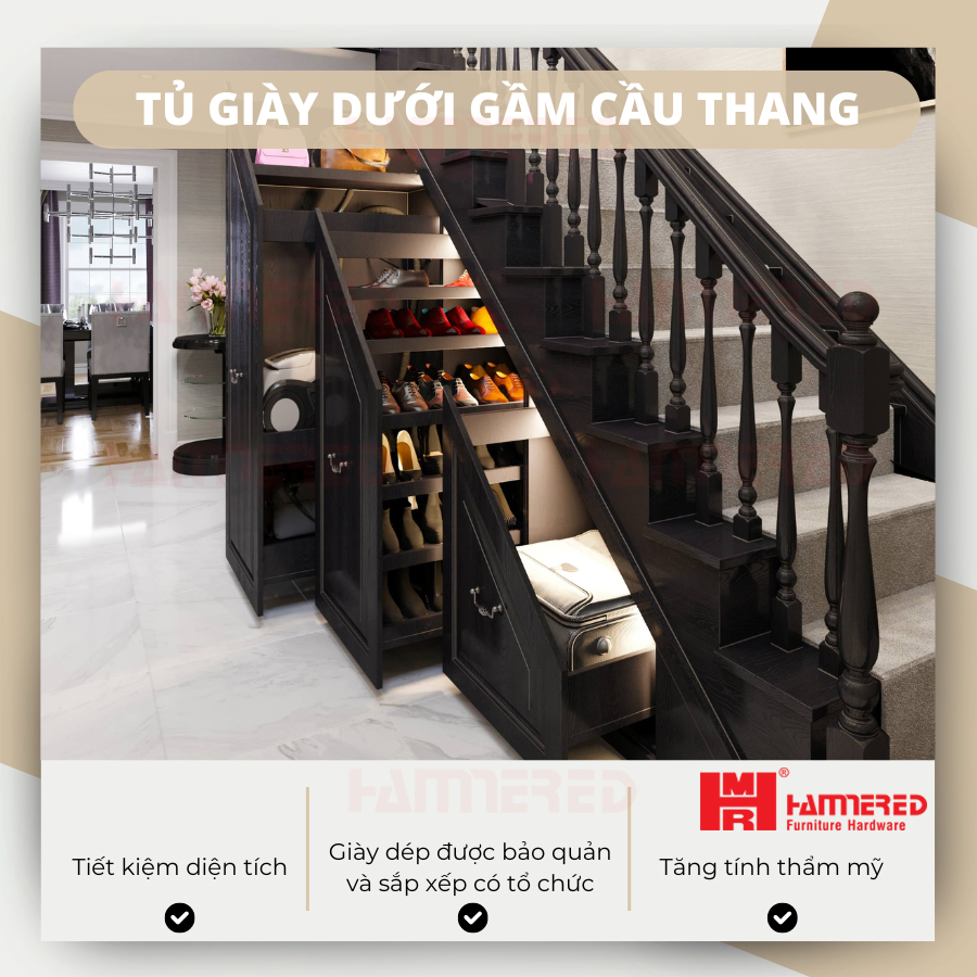 Ưu điểm của Tủ Giày Gầm Cầu Thang