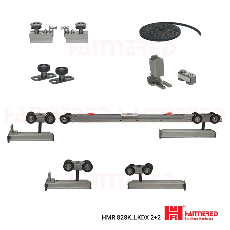 BỘ LÙa CỬa NhÔm Slim 2 CÁnh MỞ ĐỐi XỨng 80kg Hmr 828k Lkdx2+2