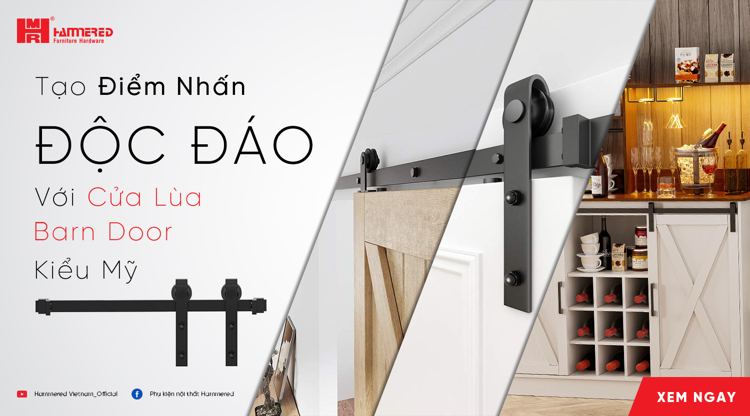 Tạo Điểm Nhấn Độc Đáo Với Cửa Lùa Barn Door Kiểu Mỹ