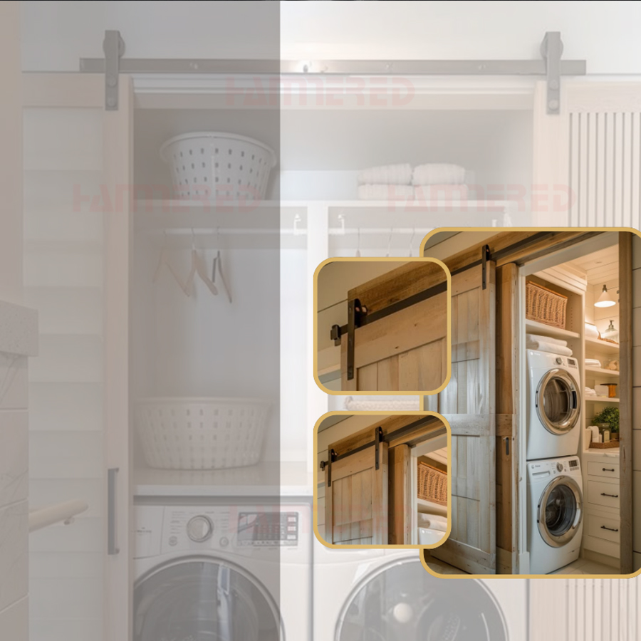 Cửa Lùa Barn Door Kiểu Mỹ Lắp Cửa Phòng Giặt Là