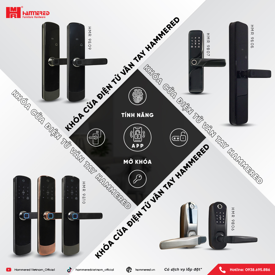 Khóa cửa điện tử vân tay Hammered