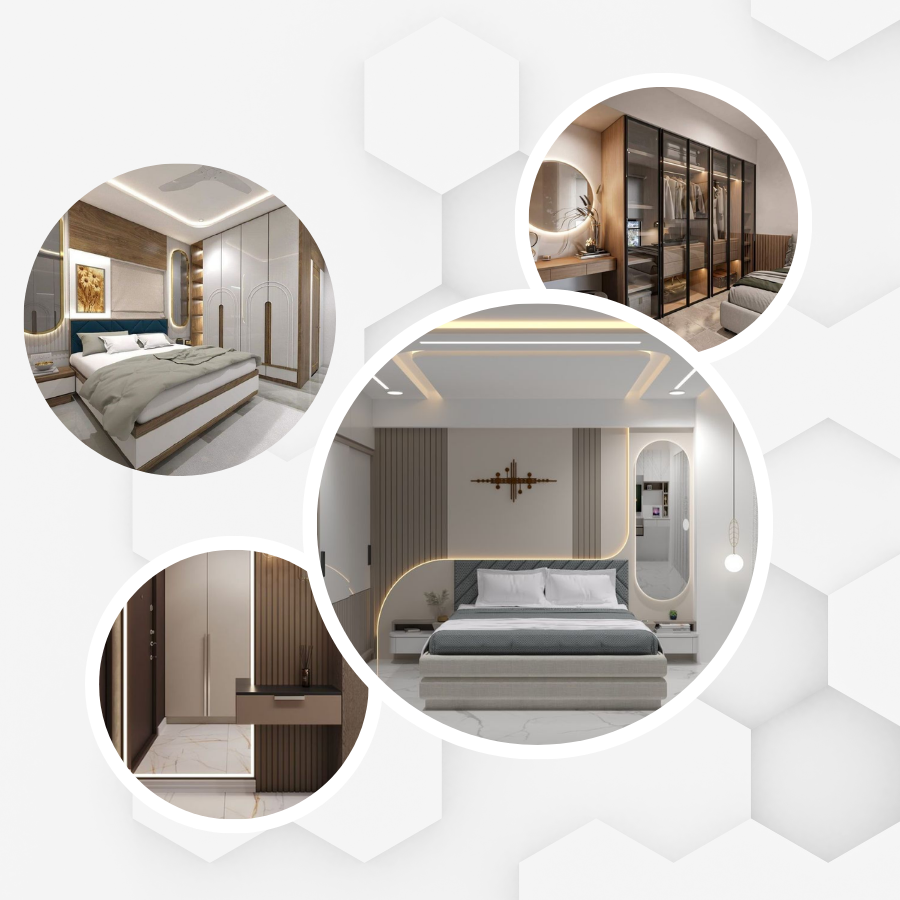 Gương và kính tạo hiệu ứng không gian phòng ngủ rộng hơn