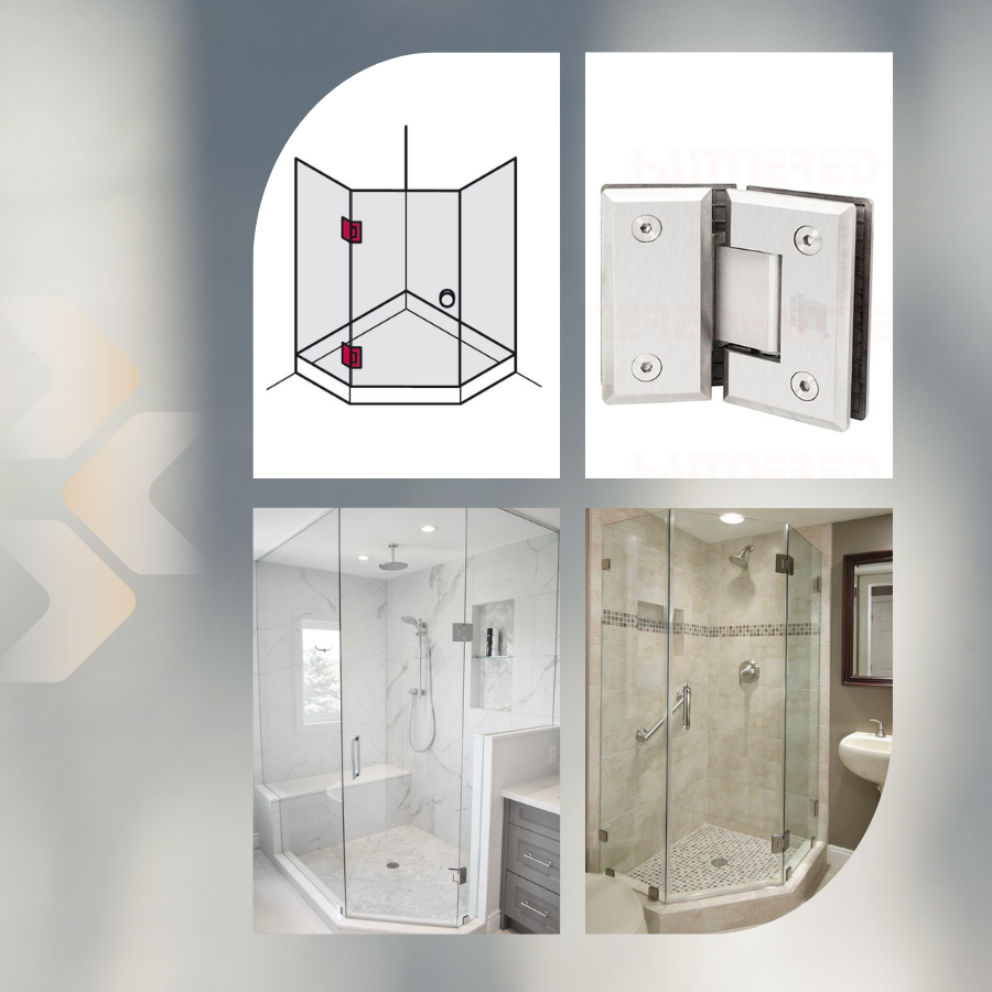 Kẹp bản lề kính – kính 135°