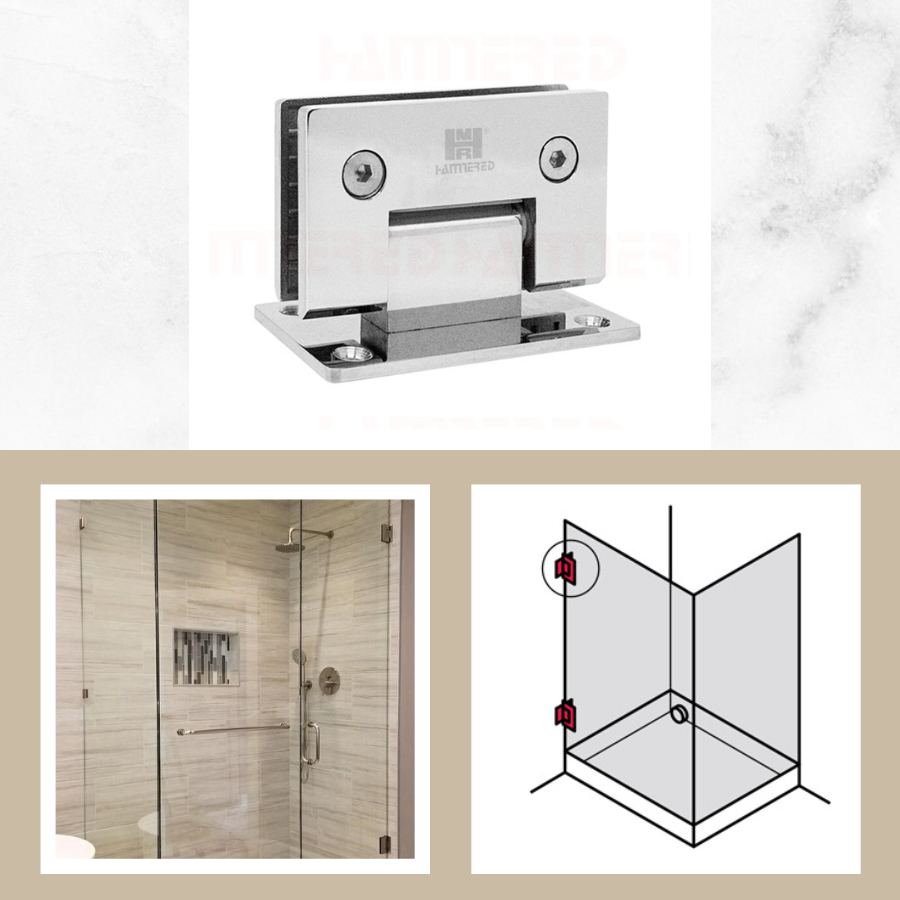 Bản lề tường – kính 90°