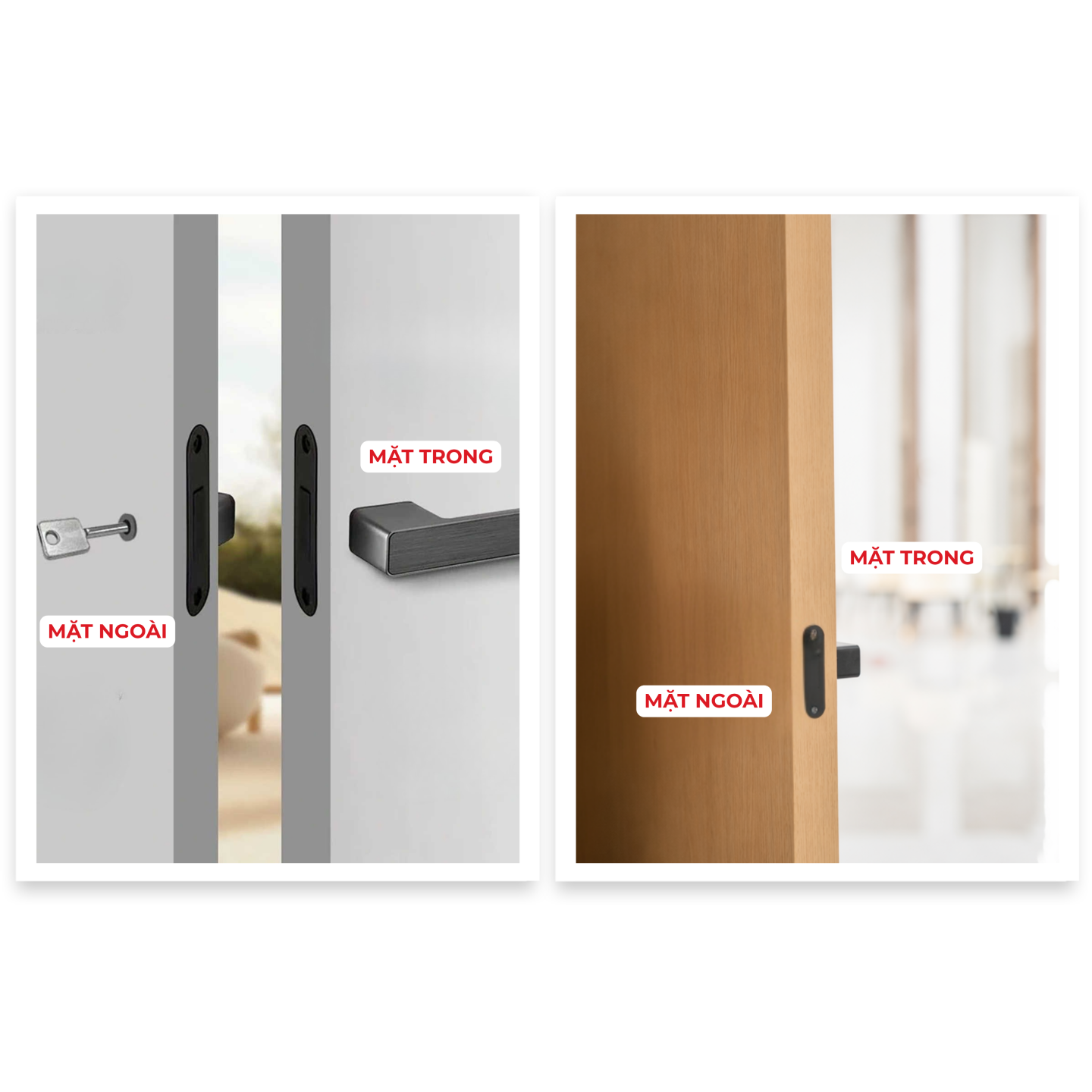 Tay nắm một mặt cho cửa giấu khuôn